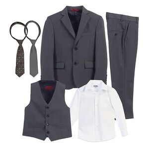 Gioberti Kid's and Boy's Charcoal Gray Formal 6 Piece Suit Set